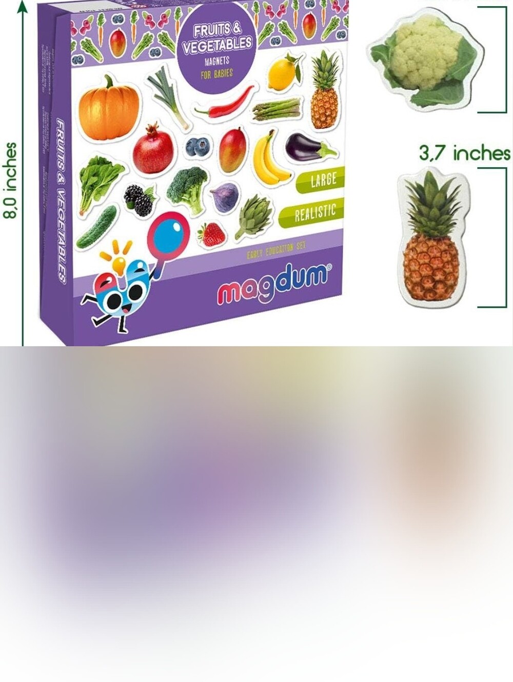 Fruit & Vegetable Magnet Set Of 50 - Picture 4 of 4